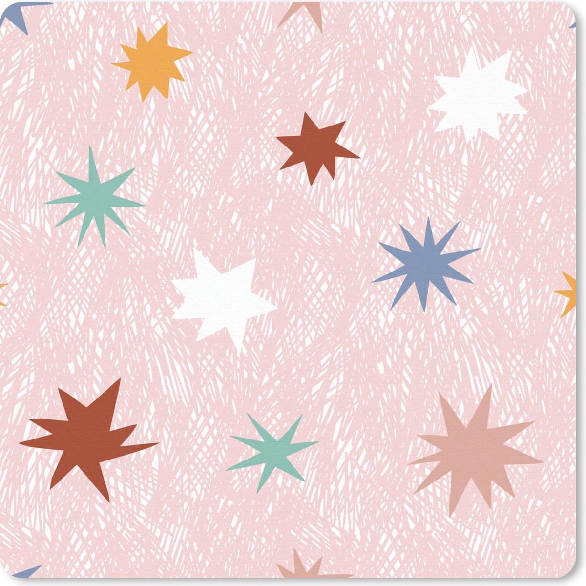 Muismat 20x20 cm - Mousepad Kind - Roze - Ruimte - Muismatten