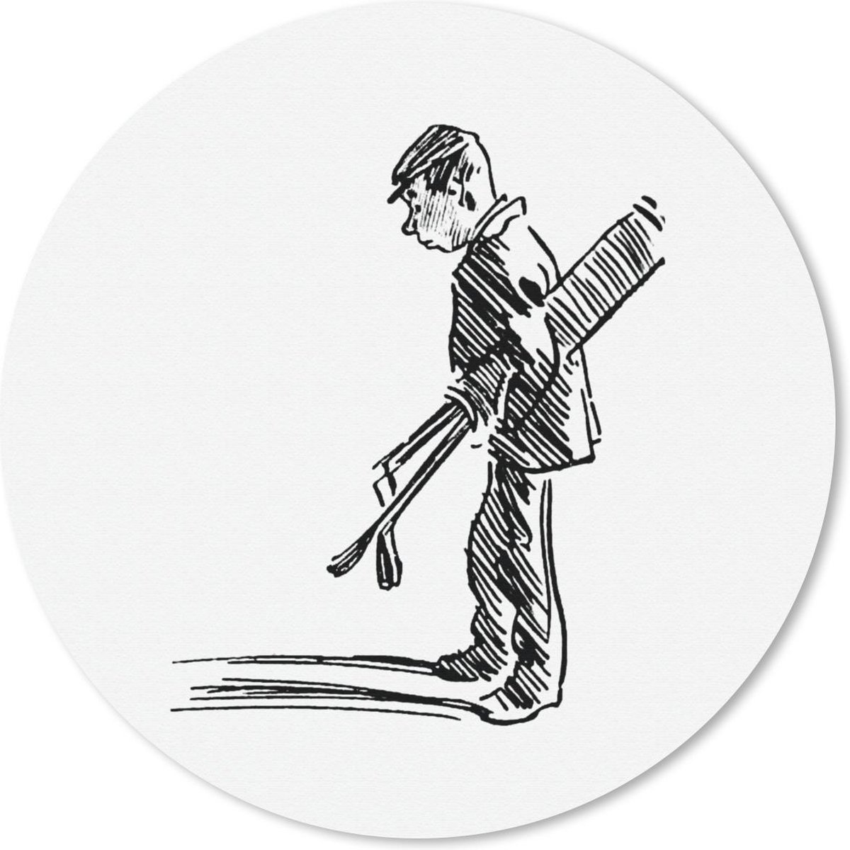 Muismat rond 20x20 cm - Mousepad Vintage - Golf - Sport - Ronde muismatten