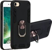 Voor iPhone SE 2020/8/7 2 in 1 Armor Series PC + TPU beschermhoes met ringhouder (zwart)
