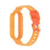 Voor Xiaomi 5 / 6e generatie slimme armband, universele gletsjer transparante vervangende polsband met één riem (oranje)