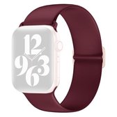 Elasticiteit Siliconen Vervangende Band Horlogeband Voor Apple Watch Series 6 & SE & 5 & 4 40mm/3 & 2 & 1 38mm (Wijnrood)