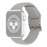 Gevlochten siliconen vervangende horlogebanden met gesp voor Apple Watch Series 6 & SE & 5 & 4 44 mm / 3 & 2 & 1 42 mm (grijs)