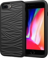 Voor iPhone SE （2020） Golfpatroon 3 in 1 siliconen + pc schokbestendig beschermhoes (zwart)