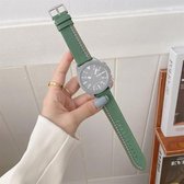 20 mm voor Samsung / Huawei Smart Watch universele drie lijnen canvas vervangende band horlogeband (groen)