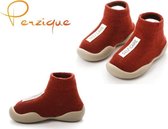Perzique Unisex baby schoen, zachte rubber zool - anti slip babyschoen- rood