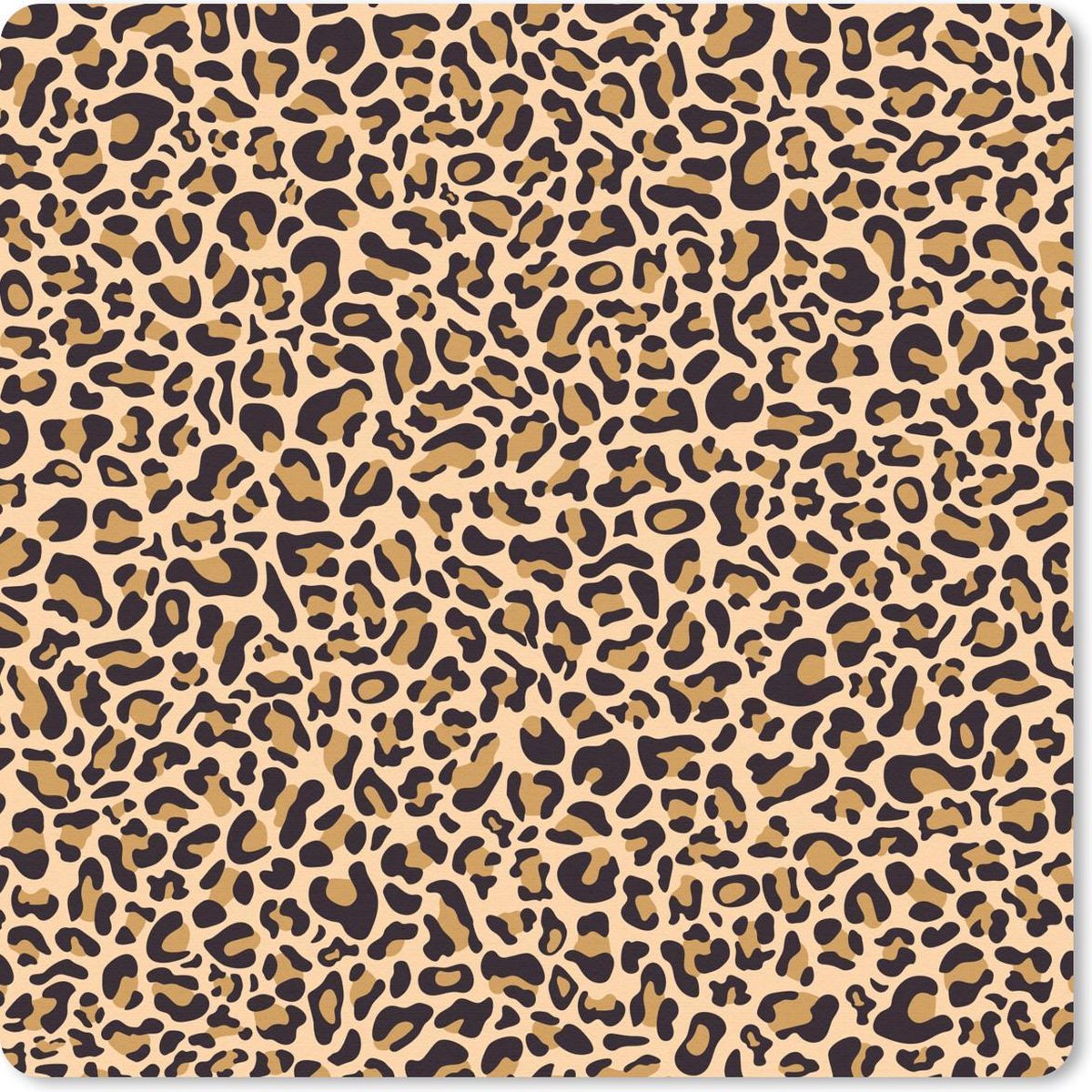 Muismat 20x20 cm - Mousepad Panterprint - Patronen - Bruin - Muismatten