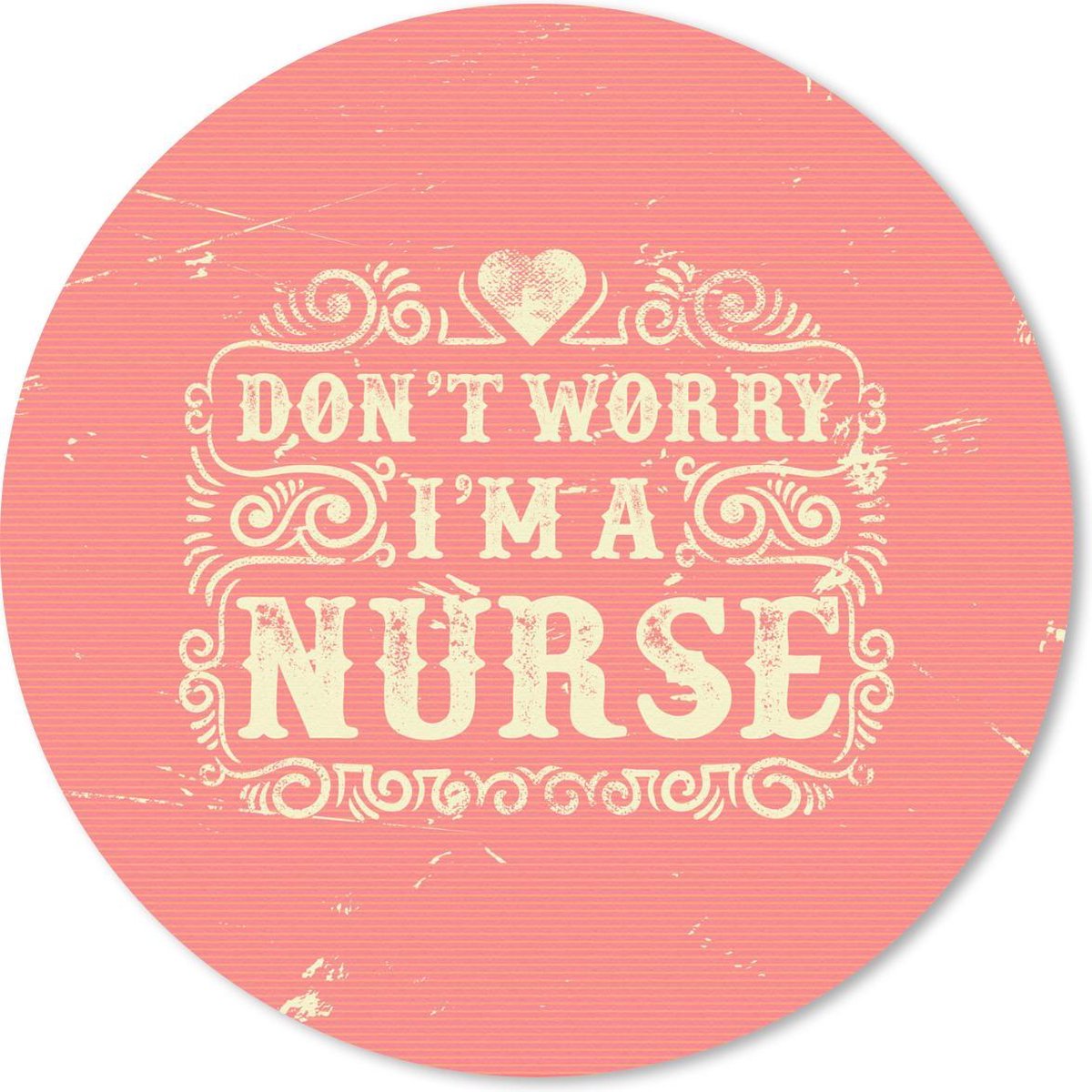 Muismat rond 20x20 cm - Mousepad Vintage - Design - Tekst - Ronde muismatten
