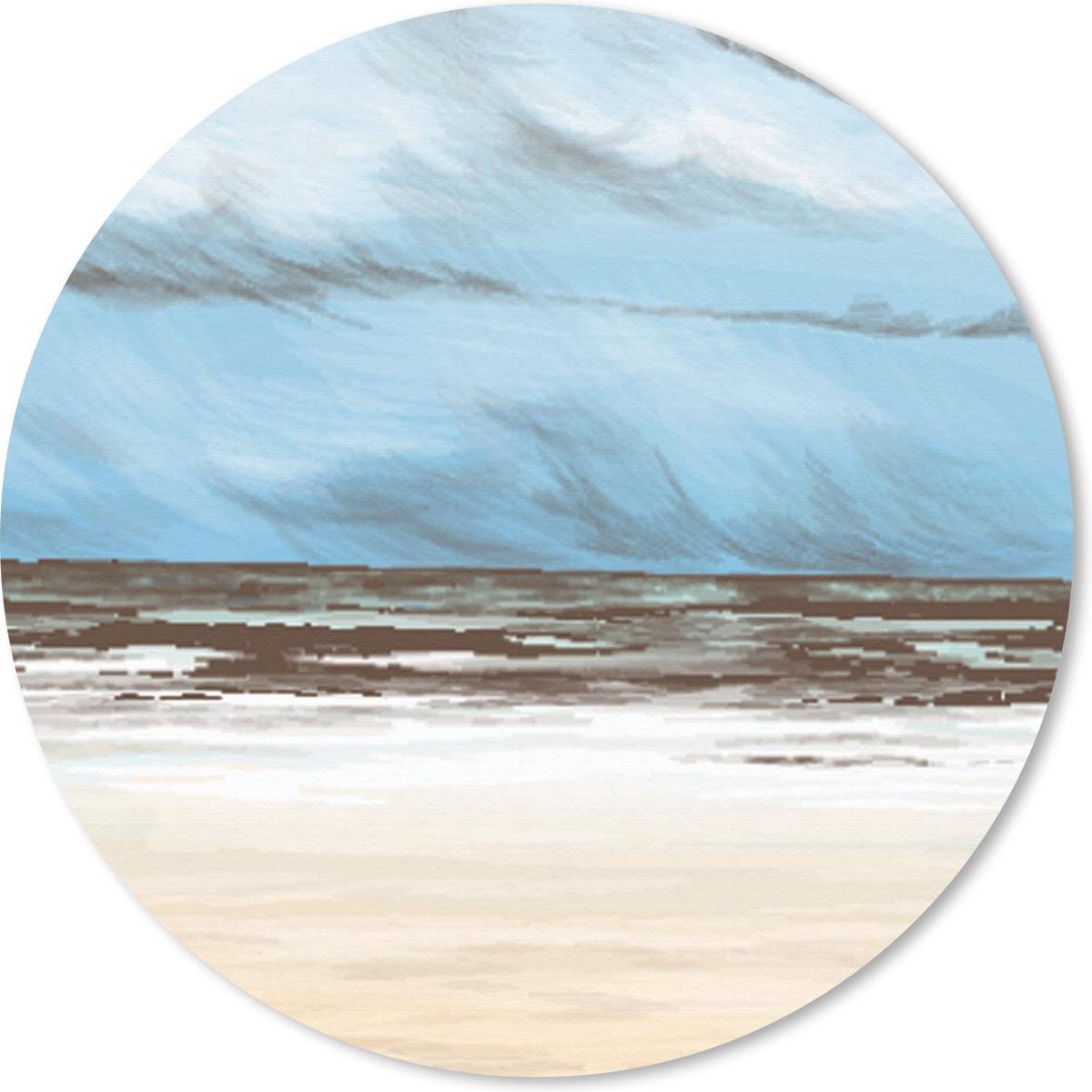 Muismat rond 20x20 cm - Mousepad Zee - Strand - Lucht - Ronde muismatten