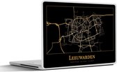 Laptop sticker - 15.6 inch - Kaart - Leeuwarden - Goud - Zwart - 36x27,5cm - Laptopstickers - Laptop skin - Cover
