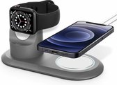 2 In 1 Silicone Laadstation Voor geschikt voor Apple Watch - Grijs | Watchbands-shop.nl
