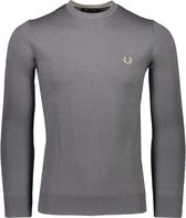 Fred Perry Trui Grijs Getailleerd - Maat L - Heren - Herfst/Winter Collectie - Wol;Katoen