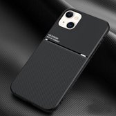 Klassiek Tilt Strip Grain Magnetisch Schokbestendig PC + TPU Case Voor iPhone 13 mini (Zwart)