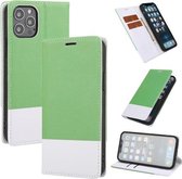 Cross-textuur Kleuraanpassing Sterke magnetische horizontale flip-lederen hoes met kaartsleuven en houder en portemonnee voor iPhone 13 mini (groen)