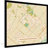 Fotolijst incl. Poster - Stadskaart - Haarlemmermeer - Vintage - 40x40 cm - Posterlijst - Plattegrond