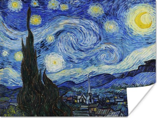 Poster De sterrennacht - Vincent van Gogh - 40x30 cm