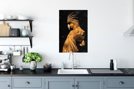 Affiche Cacatoès - Vogels - Or - 60x90 cm
