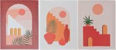 Schilderij DKD Home Decor Canvas Vaas (3 pcs) (30 x 1.8 x 40 cm)