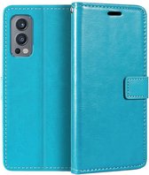 Bookcase Geschikt voor: OnePlus Nord 2 5G - Turquoise - portemonnee hoesje