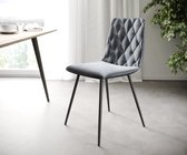 Set-van-4-gestoffeerde-stoel Trado-Adesso grijs fluweel 4-poot