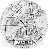 WallCircle - Schilderij - Stadskaart Almelo - Multicolor - 30 X 30 Cm