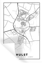 Stickers muraux - Carte - Houx - Zwart - Wit - 40x60 cm - Feuille adhésive