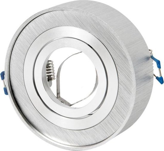 LED line Inbouwspot Hoog - Rond - Kantelbaar - Geborsteld Aluminium - MR16 Fitting - Ø 85 mm