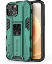 Supersonic PC + TPU Schokbestendige beschermhoes met houder voor iPhone 13 mini (groen)