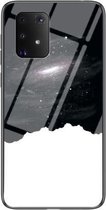Voor Samsung Galaxy M80s Sterrenhemel Geschilderd Gehard Glas TPU Schokbestendig Beschermhoes (Kosmische Sterrenhemel)