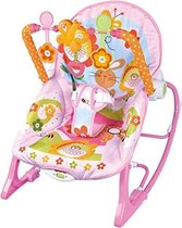 Baby Wipstoel - Zinaps HC305581 Baby Rocker Pink Rabbit tot 18 kg met vibratie en speelboog roze -  (WK 02124)