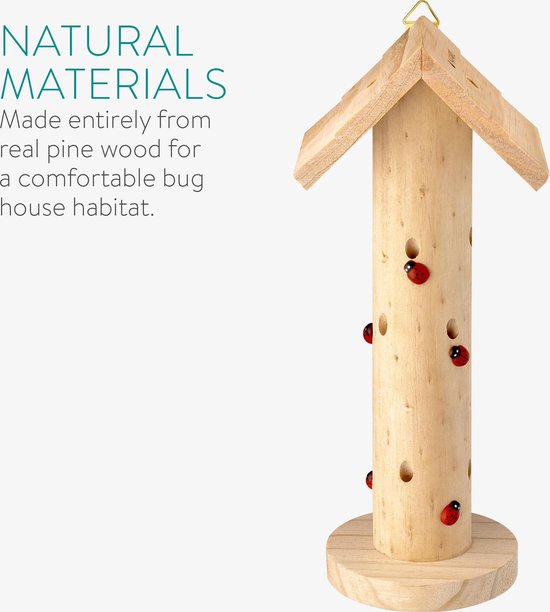 Navaris Speelhuisje Voor Hamsters - Hamster Huisje Voor In De Kooi Speeltje Voor Knaagdieren Houten Hamsterhuisje 16 X 15 5 X 15 Cm