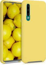 kwmobile telefoonhoesje voor Huawei P30 - Hoesje met siliconen coating - Smartphone case in mat geel