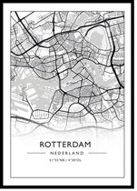 Rotterdam Poster - Stadsposter - Plattegrond Citymap - Stadskaart - 21x30cm - A4