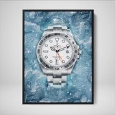 DEVICI Ingelijste Motiverende Wanddecoratie - Muurdecoratie - Rolex Submariner Black - Ingelijste Canvas Wall Art Ingelijste Wanddecoratie Kantoor Ingelijste Kunstposters & Kunstprints