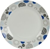 Arte Regal Dinerbord 24,4 Cm Porselein Wit/zwart/blauw