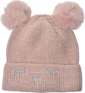Melady Muts Kind Roze Synthetisch Kindermuts Hoofddeksel