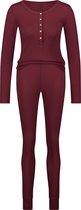 Hunkemöller Nachtmode Dames Pyjama Waffle Placket  - Rood - maat L