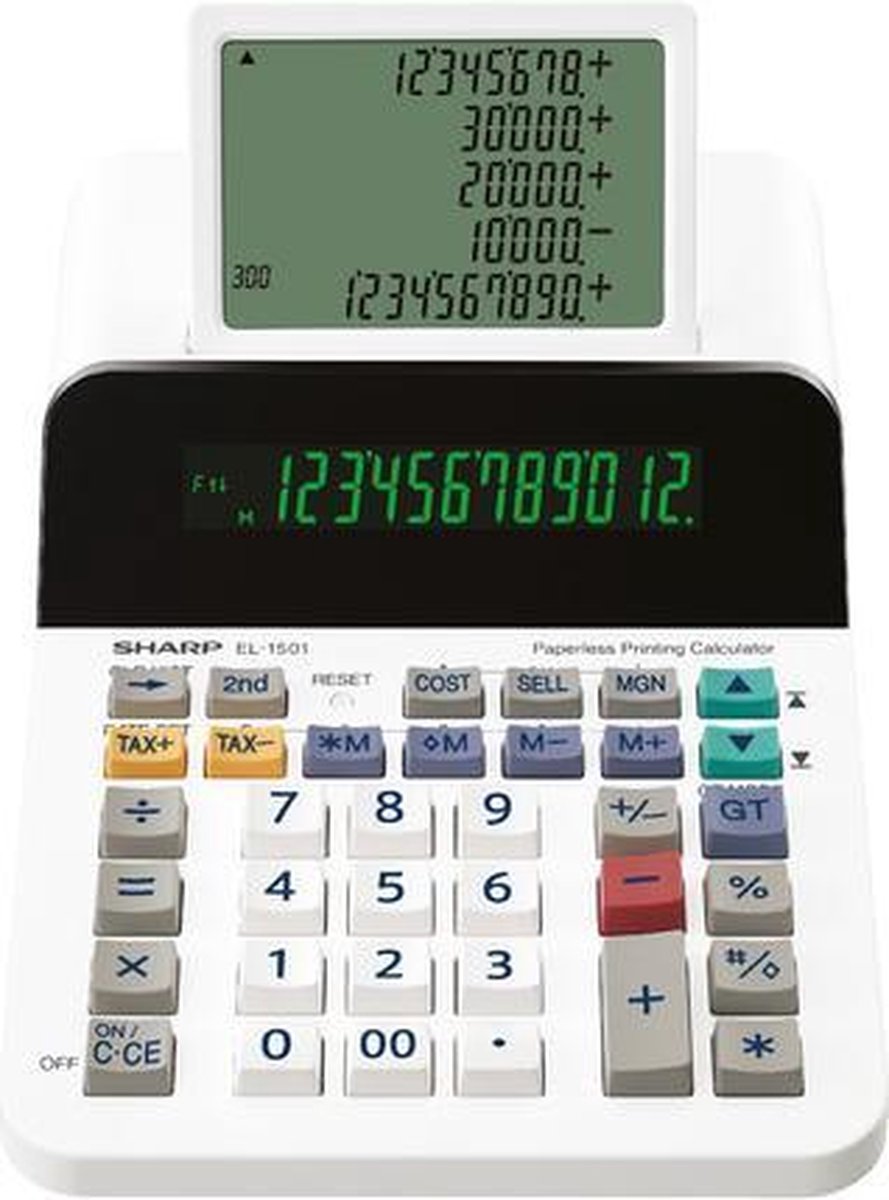 Calculator Sharp EL1501 - wit desk 12 digit