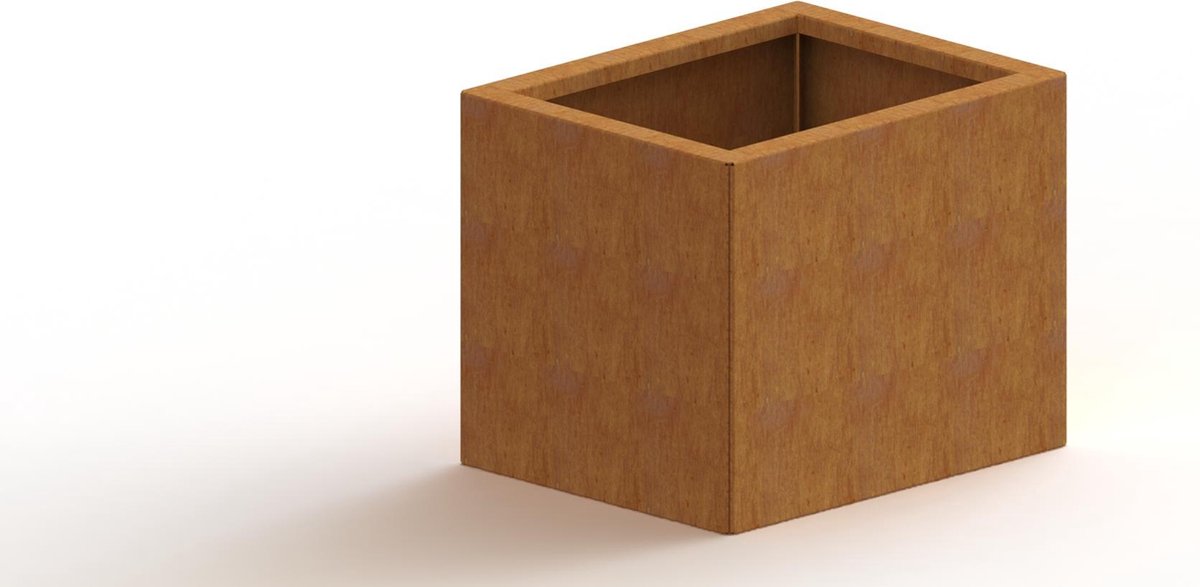 Cortenstaal plantenbak - Rechthoek - 50x40x80cm - Roestkleur - Met bodem - MySteel