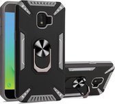 Voor Samsung Galaxy J2 Core PC + TPU-beschermhoes met 360 graden draaibare ringhouder (grijs)