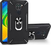 Voor Xiaomi Redmi Note 9 4G PC + TPU-beschermhoes met 360 graden draaibare ringhouder (zwart)