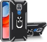 Voor Motorola Moto G Play 2021 PC + TPU-beschermhoes met 360 graden draaibare ringhouder (grijs)