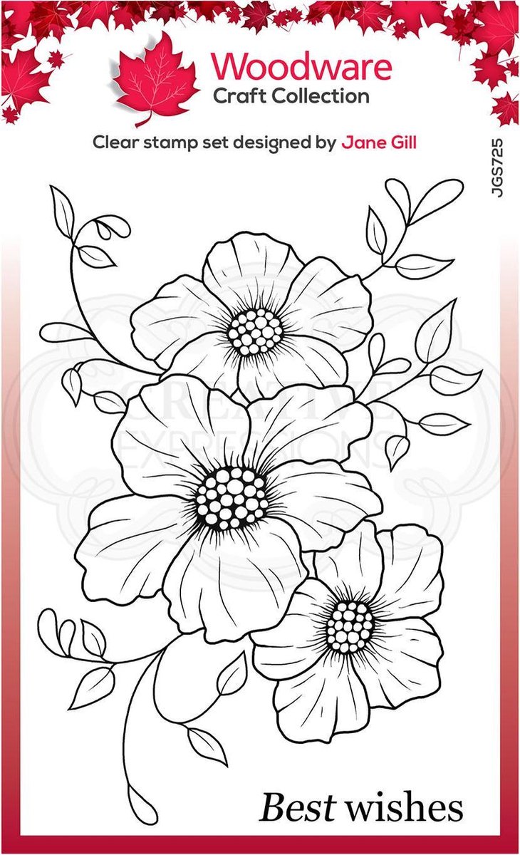 Woodware Clear stamp - Bloemen trio - A6 - Polymeer