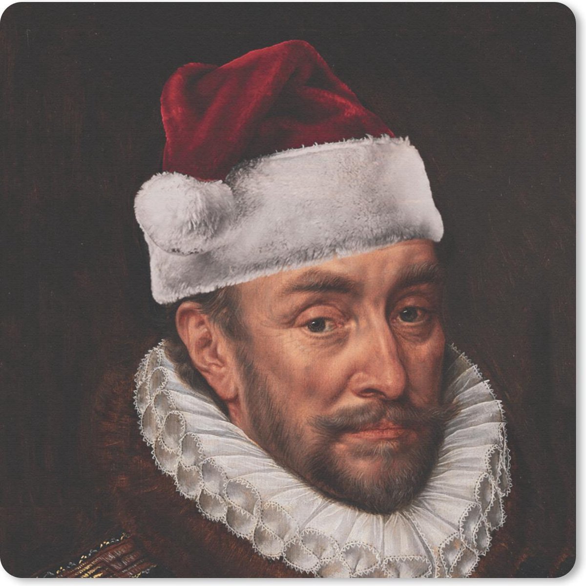 Muismat 30x30 cm - Mousepad Willem van Oranje - Muts - Kerst - Muismatten