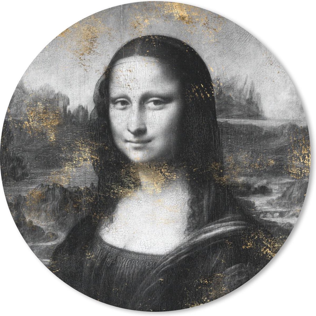 Muismat rond 20x20 cm - Mousepad Mona Lisa - Leonardo da Vinci - Kunst - Ronde muismatten