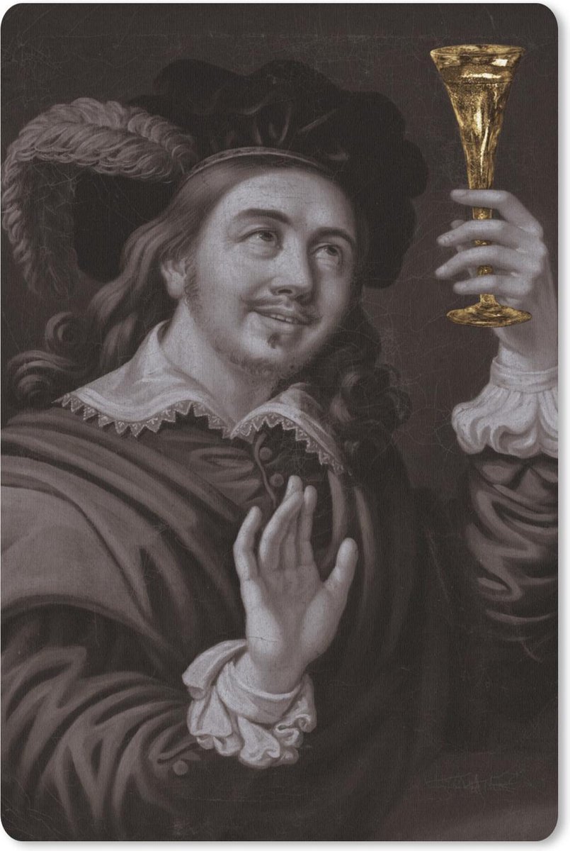 Muismat - Mousepad - Proost - Johann Rombauer - Goud - Oude Meesters - 18x27 cm - Muismatten