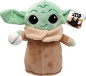 Disney - Star Wars - Knuffel - Baby Yoda met Mand - Mandalorian - Grogu - Pluche - 30 cm