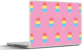 Laptop sticker - 15.6 inch - IJs - Patronen - Roze - 36x27,5cm - Laptopstickers - Laptop skin - Cover
