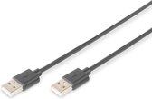 Digitus USB-kabel USB 2.0 USB-A stekker, USB-A stekker 5.00 m Zwart