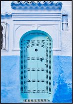 Poster kleurrijke blauwe deuren - 50x70 cm