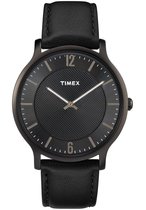 Timex Metropolitan TW2R50100 Horloge - Leer - Zwart - Ø 40 mm